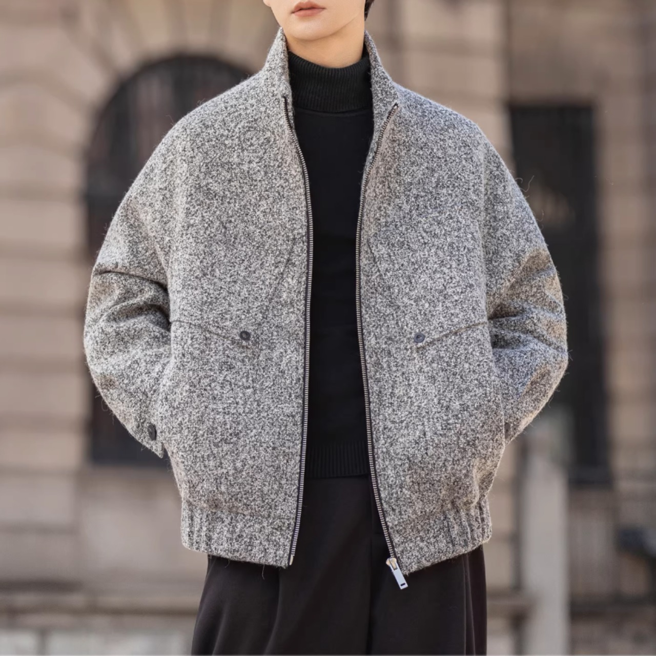 パッチポケット ジップアップジャケット af0432