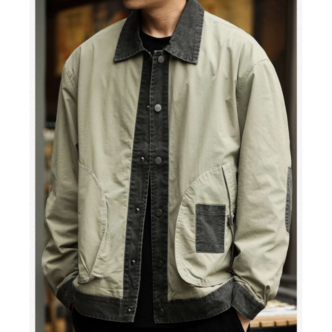 Silhouette Button Pocket Work Jacket ◇H0390