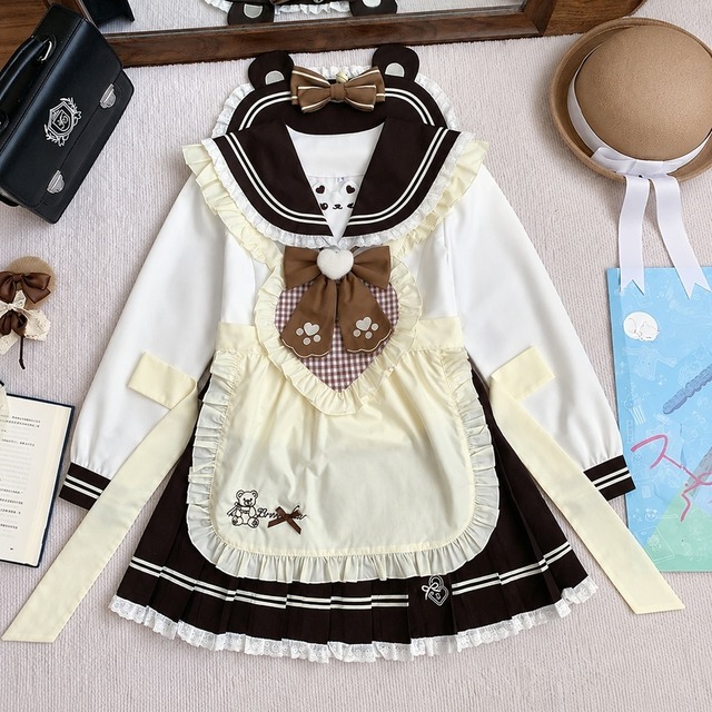 くま耳ショコラ学園 半袖・長袖セーラー服セットアップ