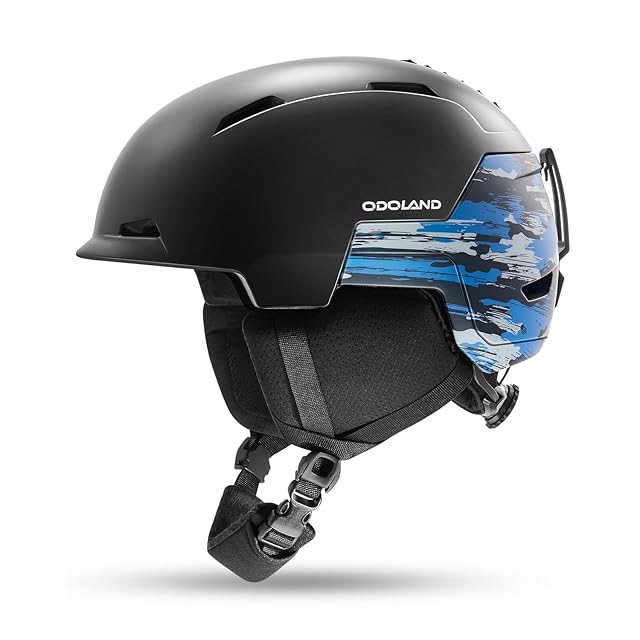Odoland スキーヘルメットセット ゴーグル付き スノーボードヘルメット