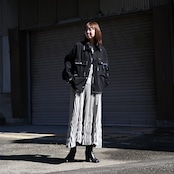 KUON / GANKO別注 Sashiko Kimono Sleeve Cutoff Denim shirt jacket レディースコーディネート