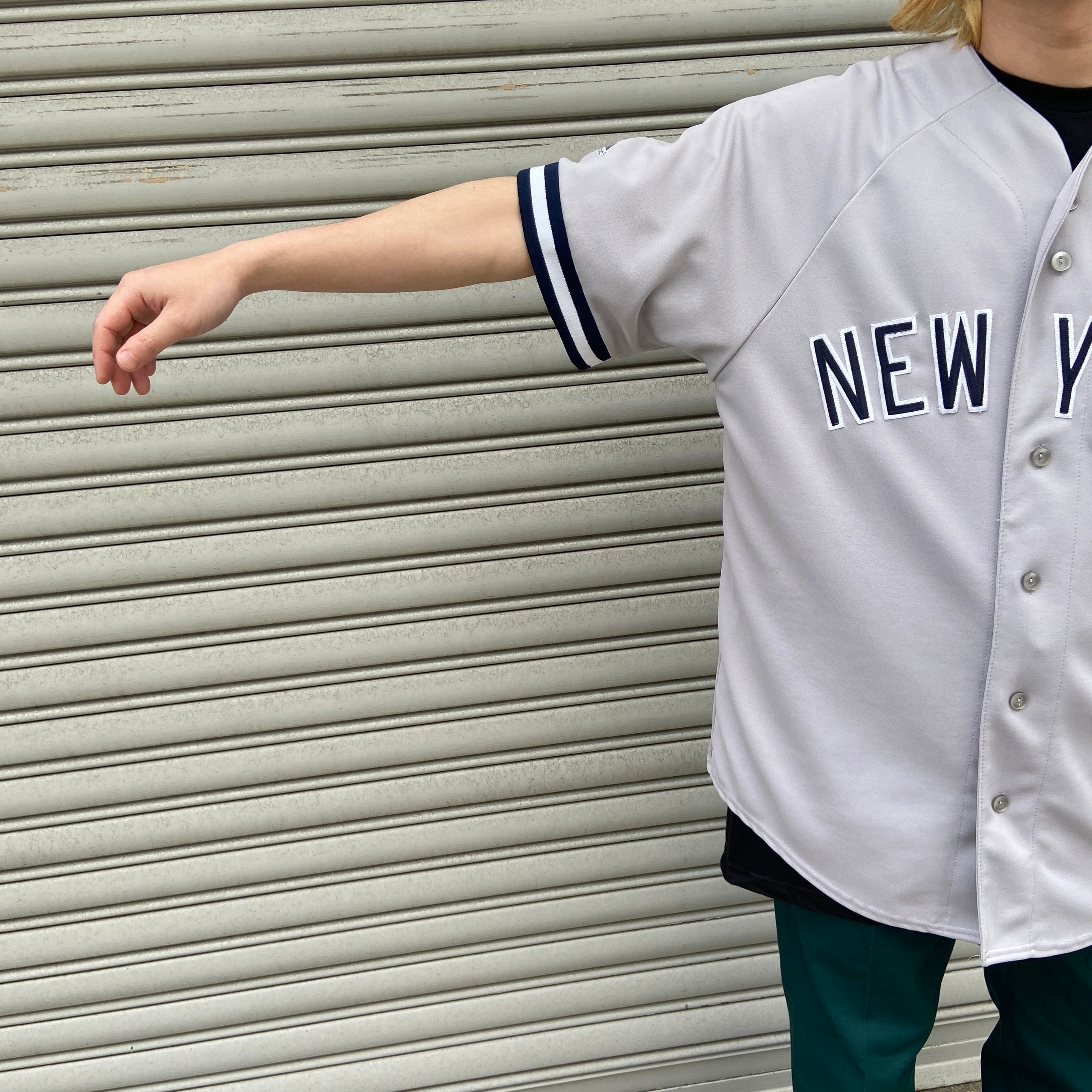 90s USA製 NY ヤンキース majestic ベースボールシャツ - シャツ