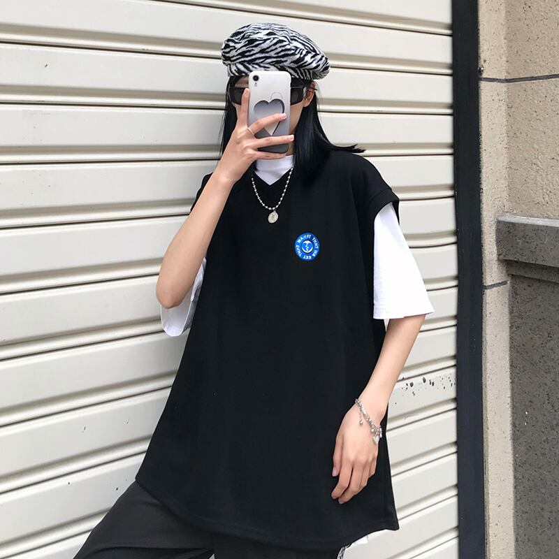 ルーズカジュアルジャケット ホワイトTシャツ ストリート ケッペル68034045207