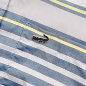 Crocodile クロコダイル ボーダー 長袖シャツ M/ブルー系 メンズ