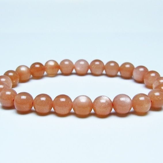 オレンジムーンストーン ブレスレット 8mm 一点物 メール便可 [M便 1/10] 111-48611