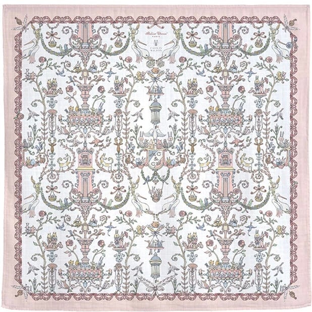 Atelier Choux カレ（おくるみ）– Toile de Jouy ピンク（トワル・ド