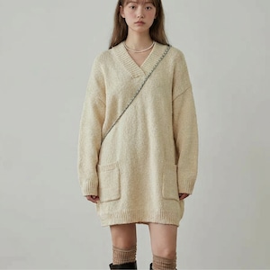 V-Neck Oversized Dress T4331