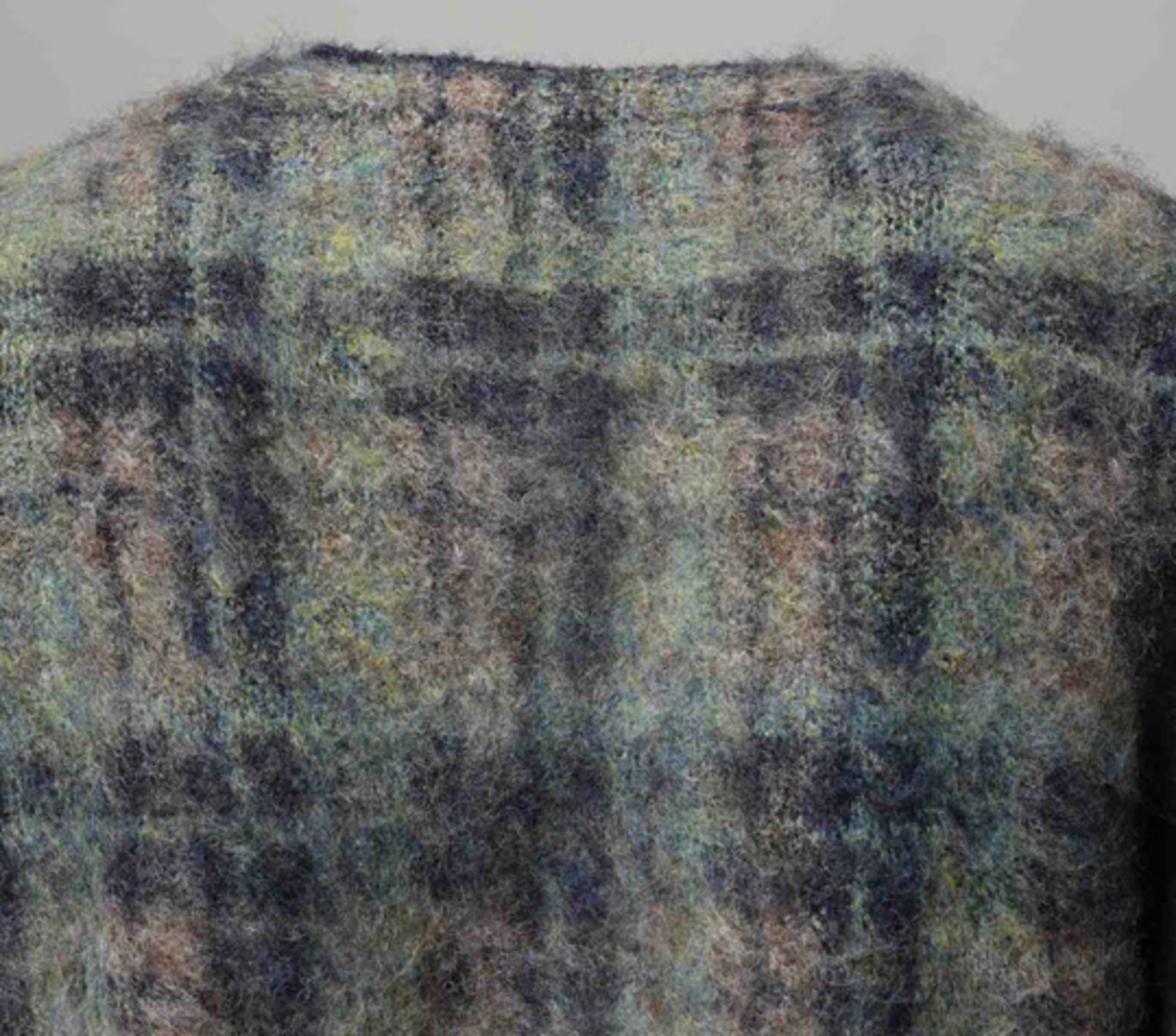 【25AW】MAISON SPECIAL メゾンスペシャル / 5G Plaid Pattern Shaggy Knit V-neck Cardigan - 12