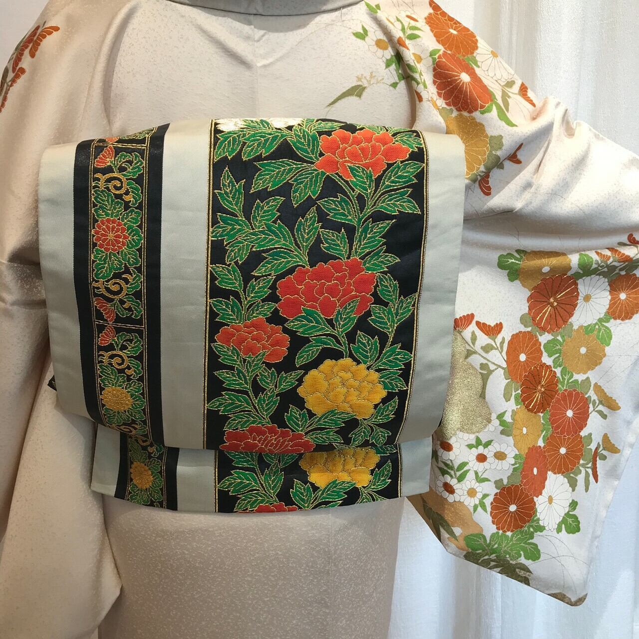 1610高身長オフ白訪問着 袷単品 