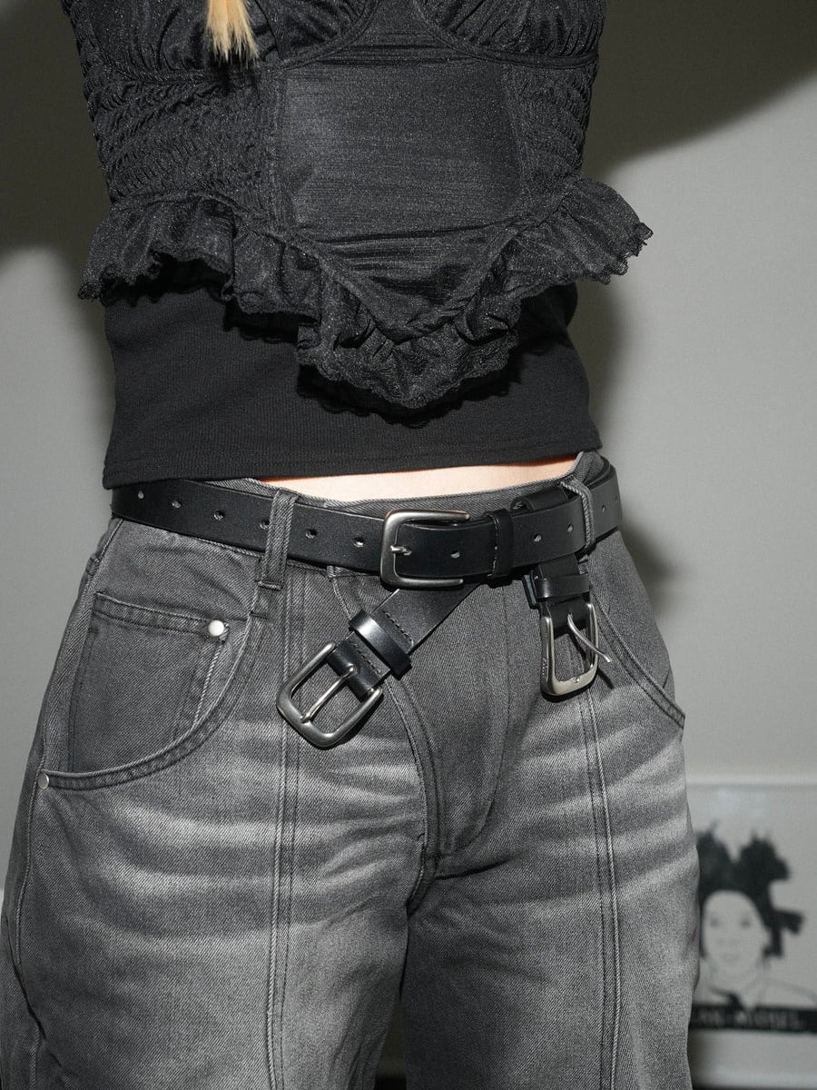 【美品】POOLDE Double Take Belt 本革ベルト カウレザー 再入荷】POOLDE プールデ / レザーベルト / Double Take Belt Narrow