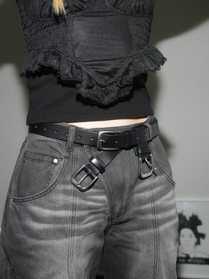 【予約販売】POOLDE プールデ / レザーベルト / Double Take Belt Narrow