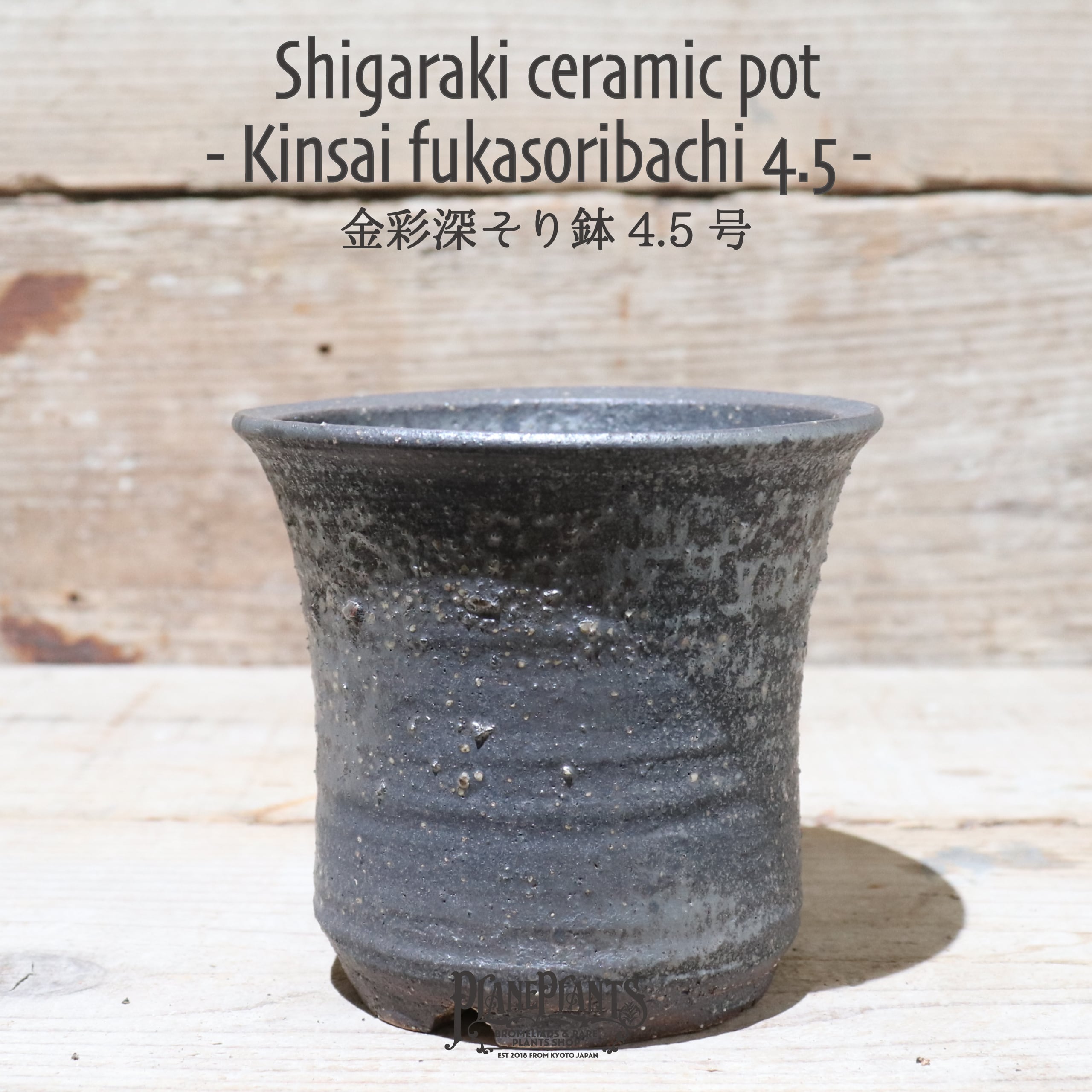 送料別】金彩深そり鉢 4.5号〔信楽焼〕 | plane plants