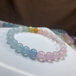 no6.爽やかパステル☆グラデーションミックスベリル ブレスレット