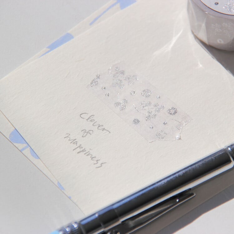 BOKI】マスキングテープ Jacquard Silver Foil Masking Tape [Clover