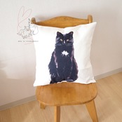 Jubilee クッションカバー ネコ BLACK SIBERIAN
