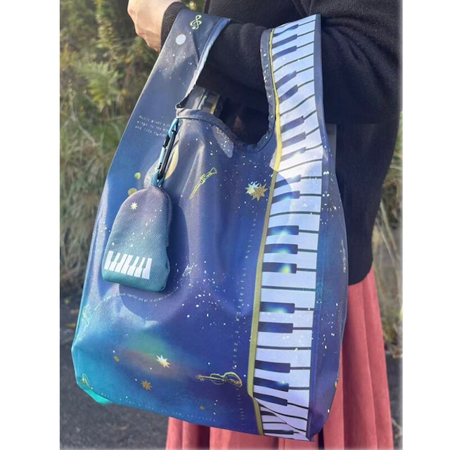ピアノ型ポーチ付きエコバッグ　hoshizora