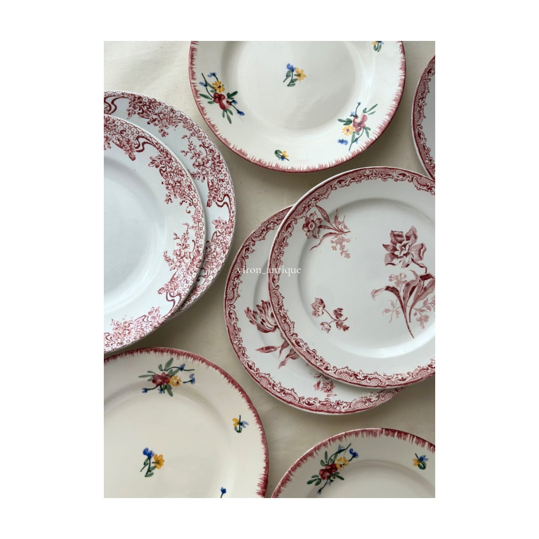 フランスアンティーク サルグミンヌ Fontangesプレート2枚セット