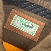 Crocodile クロコダイル ハーフジップ ボーダー 長袖 ポロシャツ L/イエロー系 メンズ