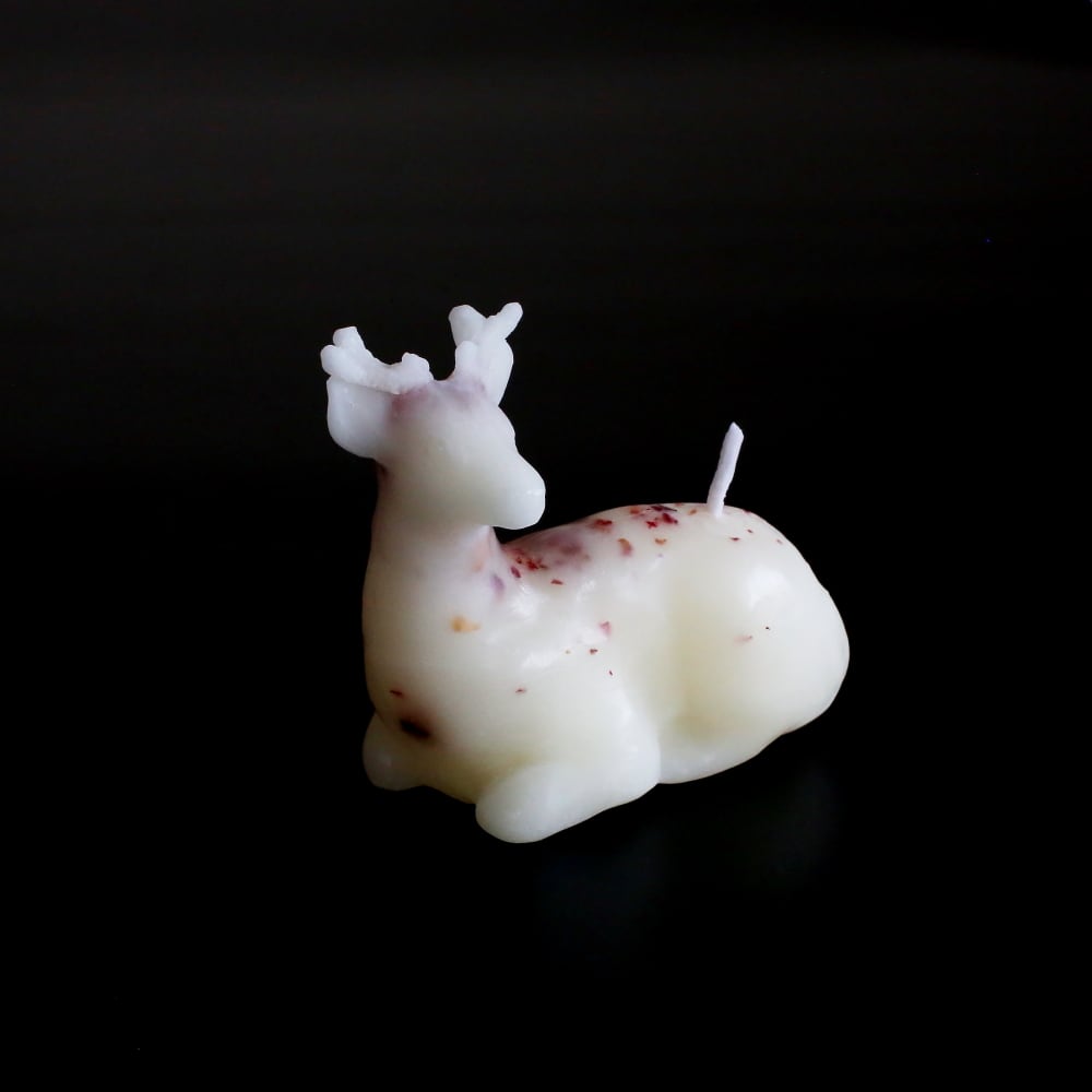 白い鹿　日本鹿の蜜蝋キャンドル／Beeswax candle