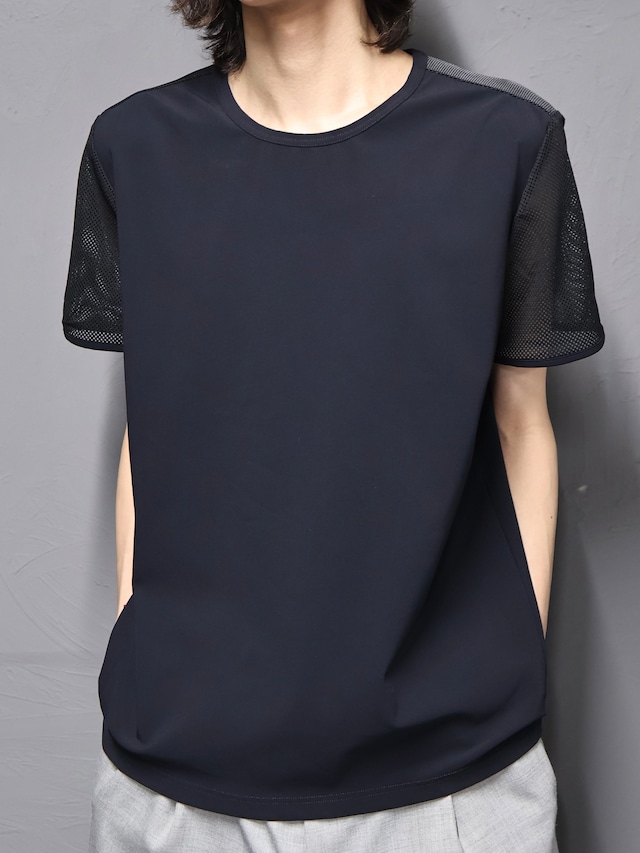 【prada】mesh sleeve nylon top