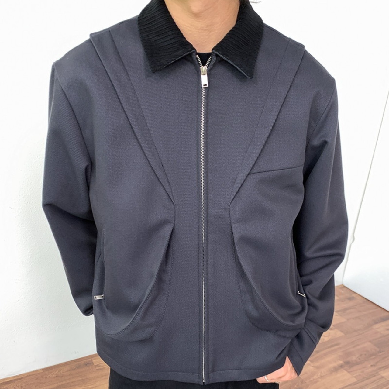 コーデュロイラペルジップブルゾン　960