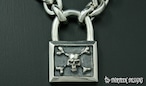 THIRTEENDESIGNS サーティーンデザインズ KP-NS2M MIDDLE X BONE SKULL LOCK NECKLACE NS