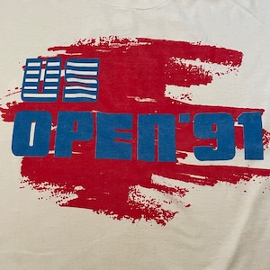 【US OPEN】90s Tシャツ 全米オープンゴルフ プリント ロゴ シングルステッチ US古着