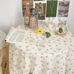 【TABLECLOTH】フレンチ風クリーム色花柄テーブルクロス