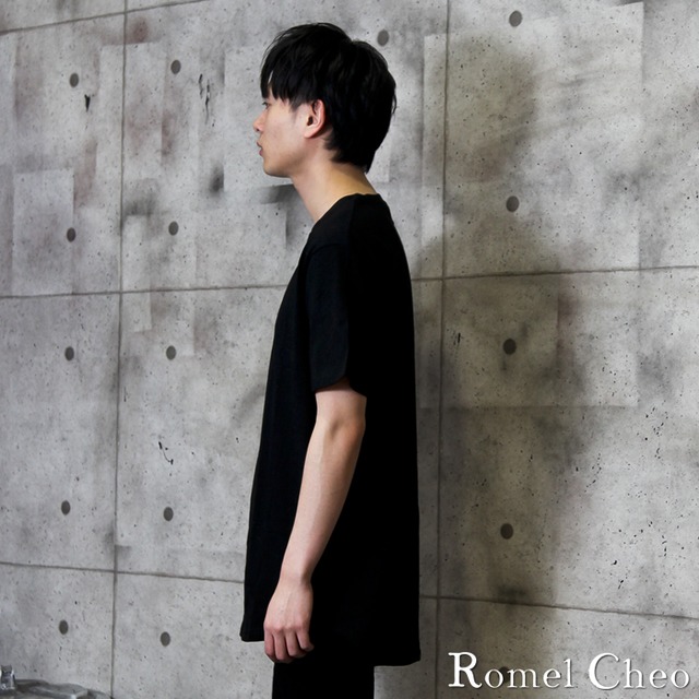 Romelcheo ロングtシャツ レイヤード ロンt 半袖 前後 アシンメトリー 無地 白 黒 ラウンド裾 裾見せ 裾出し ロング丈 シンプル ストリート B系 ファッション メンズ レディース ユニセックス オーバーサイズ クルーネック ロメルチェオ Romelcheo Romelcheo ロングtシャツ レイヤード ロンt 半袖 前後 アシンメトリー 無地 白 黒 ラウンド裾 裾見せ 裾出し ロング丈 シンプル ストリート B系 ファッション メンズ レディース ユニセックス オーバーサイズ クルーネック ロメルチェオ Romelcheo