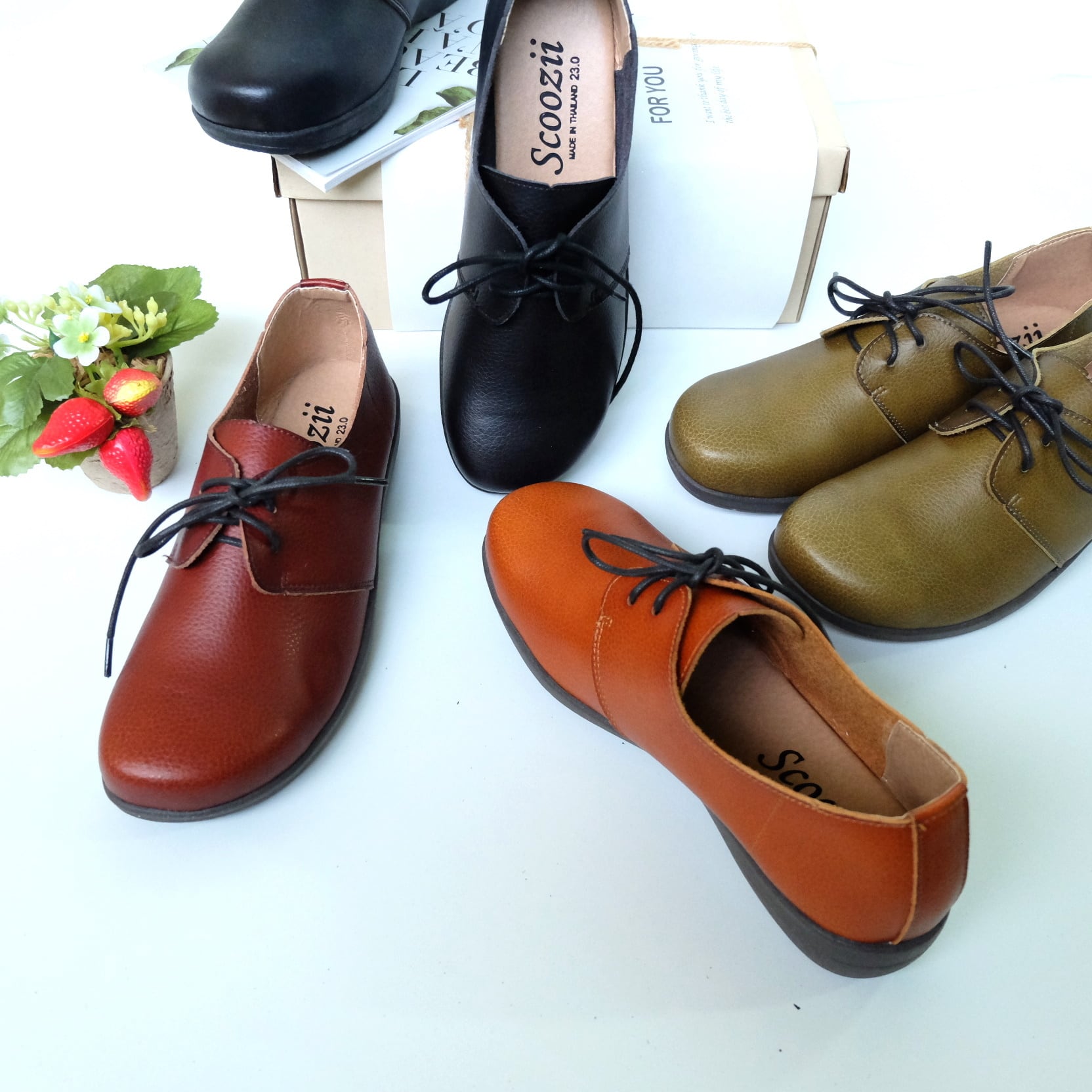 ヴィリジアン レースアップシューズ ナチュラル手染めのヴィーガンレザー レースアップシューズ 1829