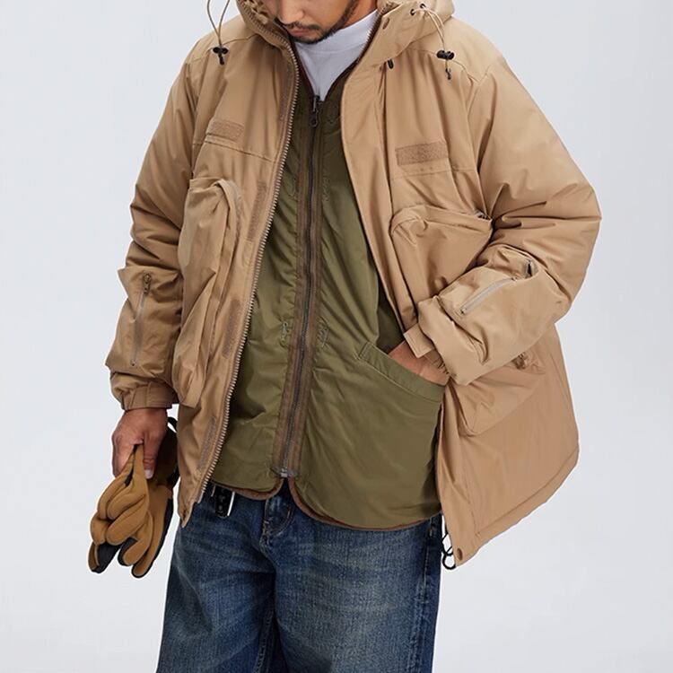 ★MOUNTAIN OUTDOOR FUNCTIONAL HOODED COTTON COAT　　　A0848