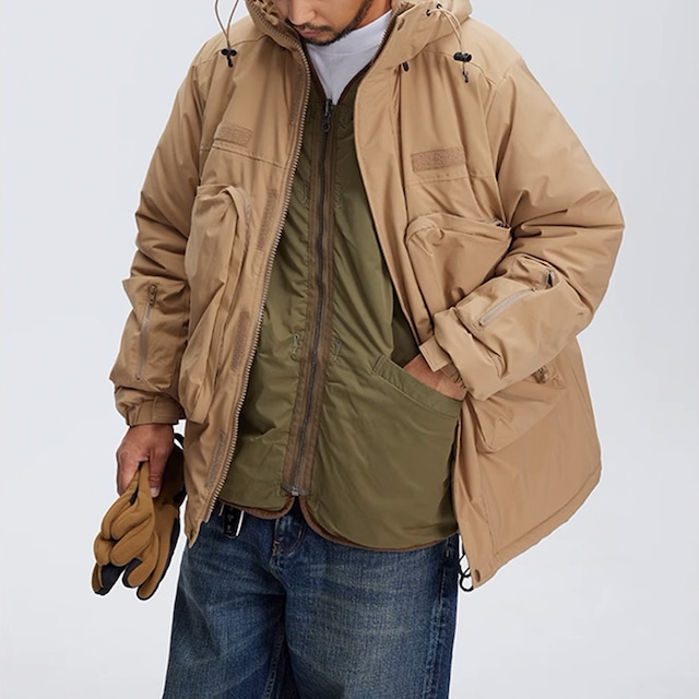 ★MOUNTAIN OUTDOOR FUNCTIONAL HOODED COTTON COAT A0848