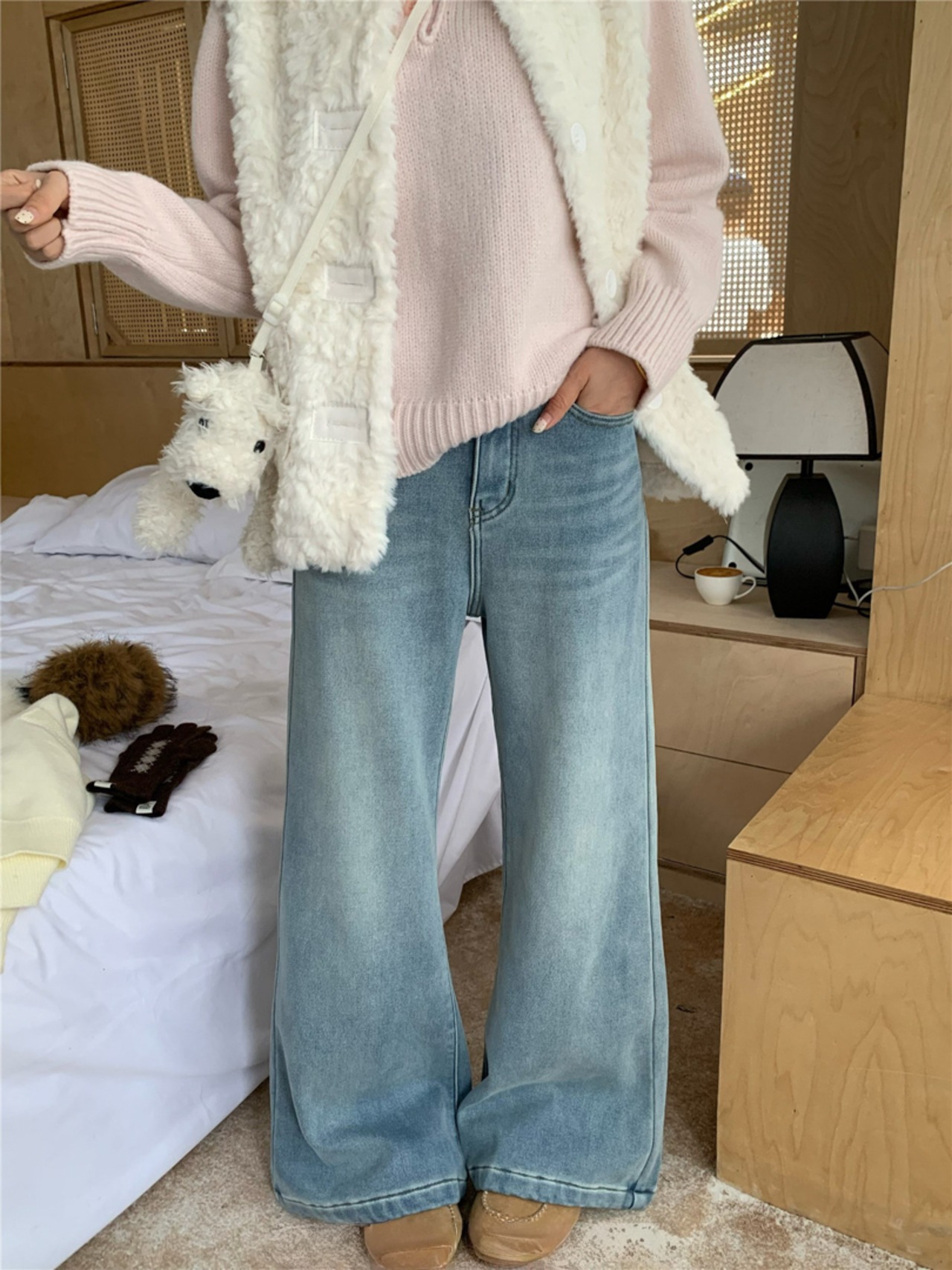 裏起毛ストレートデニム LK1807