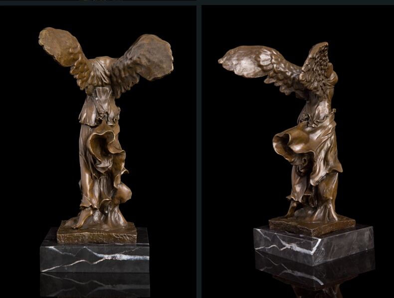 古代メタルアートブロンズ翼勝利女神彫像古典的なギリシャ神話ブロンズ