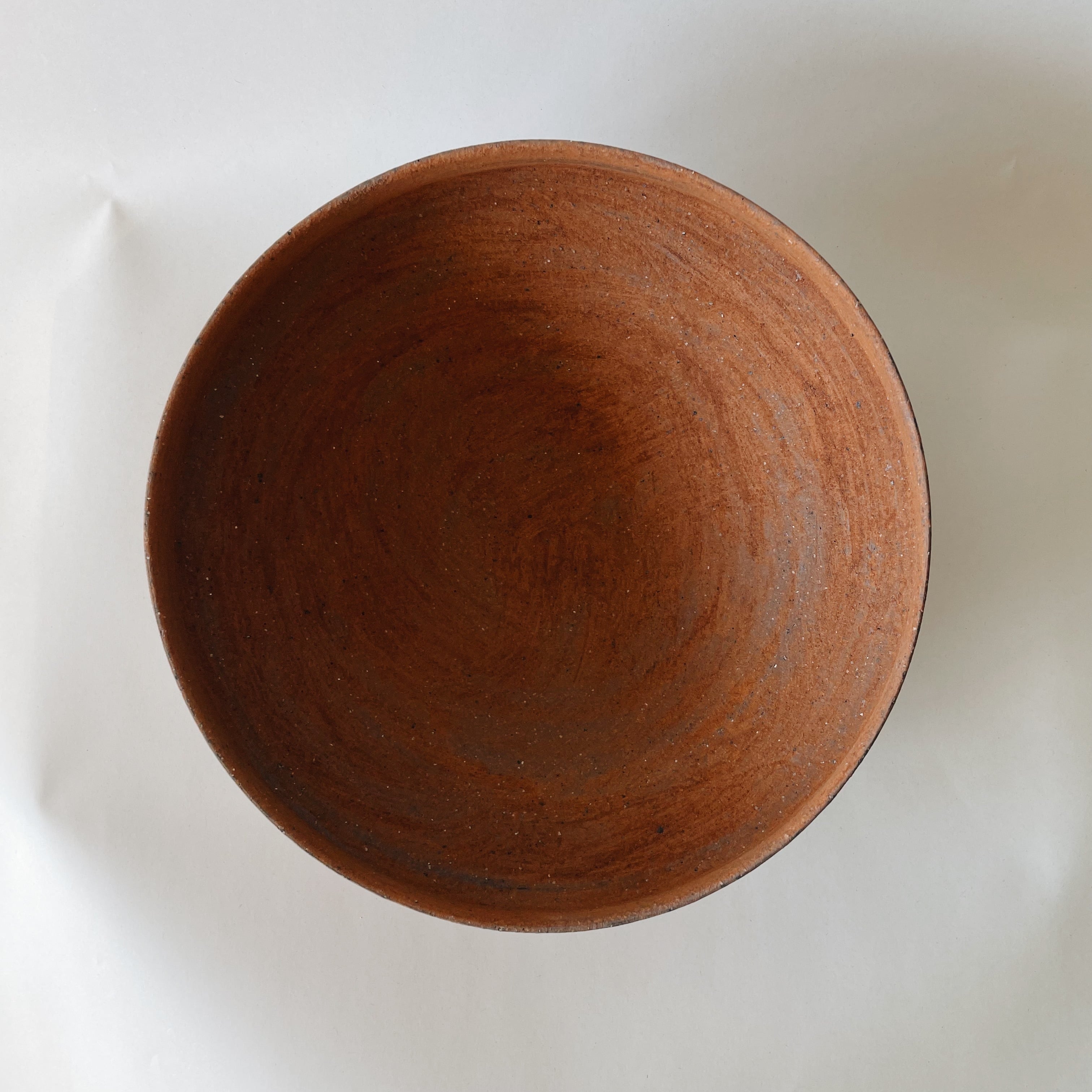 No.13 二階堂明弘 焼きしめ ドラ鉢(大) 伊豆土赤 φ18.5cm H8cm