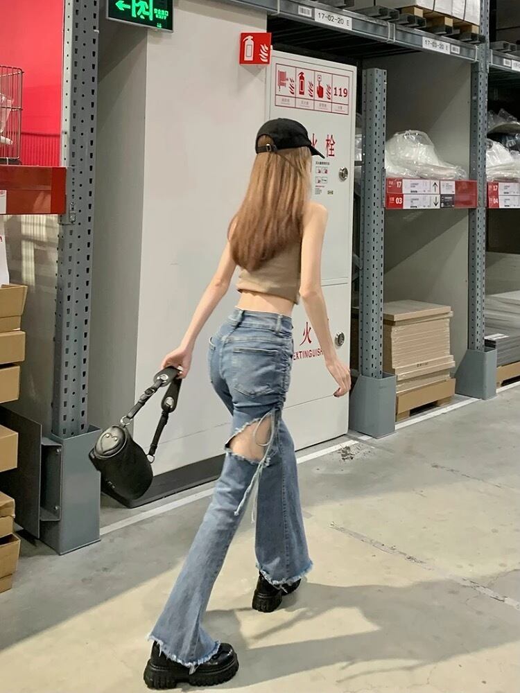 サイドオープンデニムパンツ | Lilycloset - ファッション通販