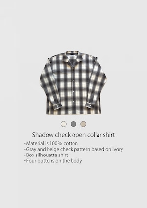 Shadow check open collar shirt