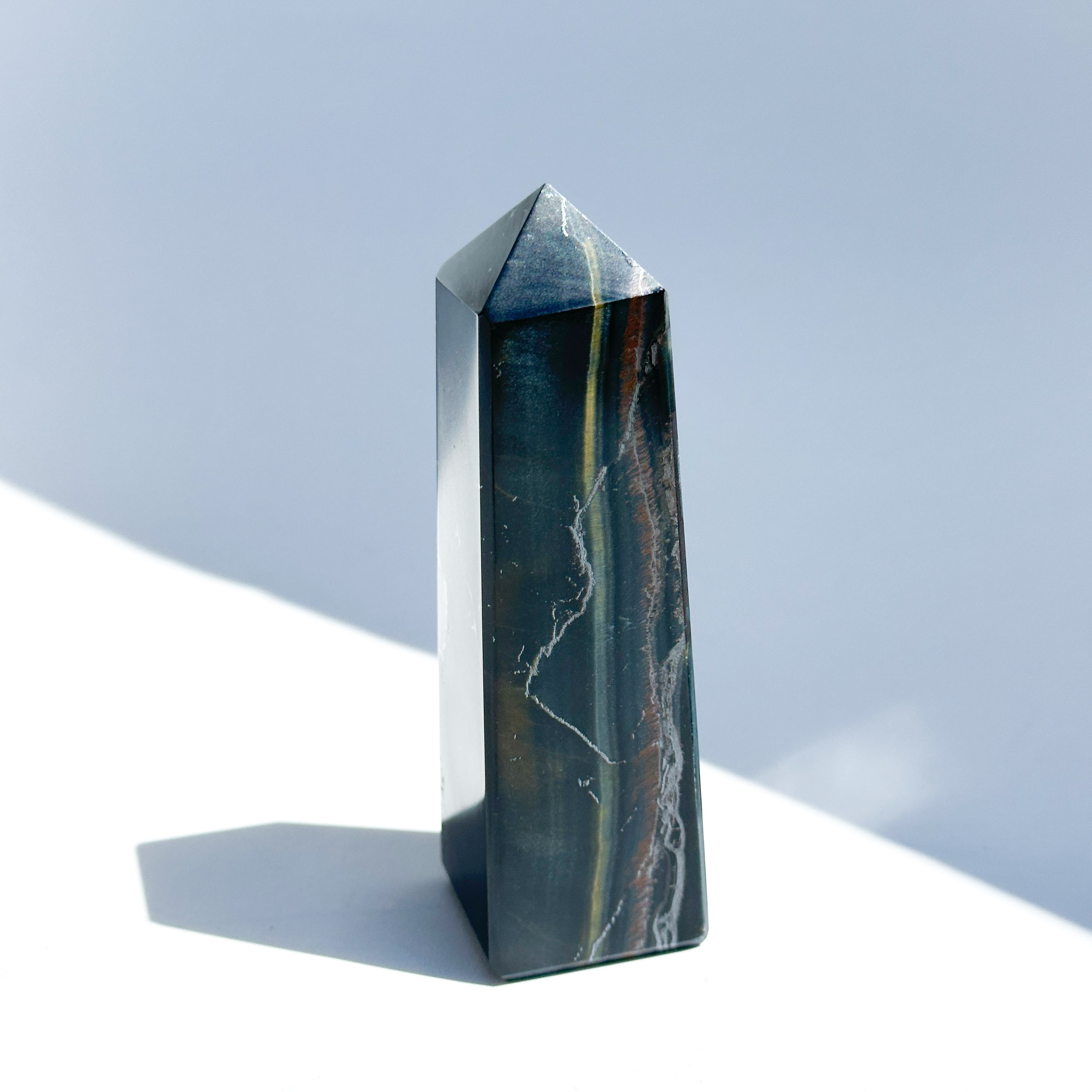 ブルータイガーアイ タワー 02◇ Blue Tiger's eye ◇天然石・鉱物・パワーストーン・インテリア