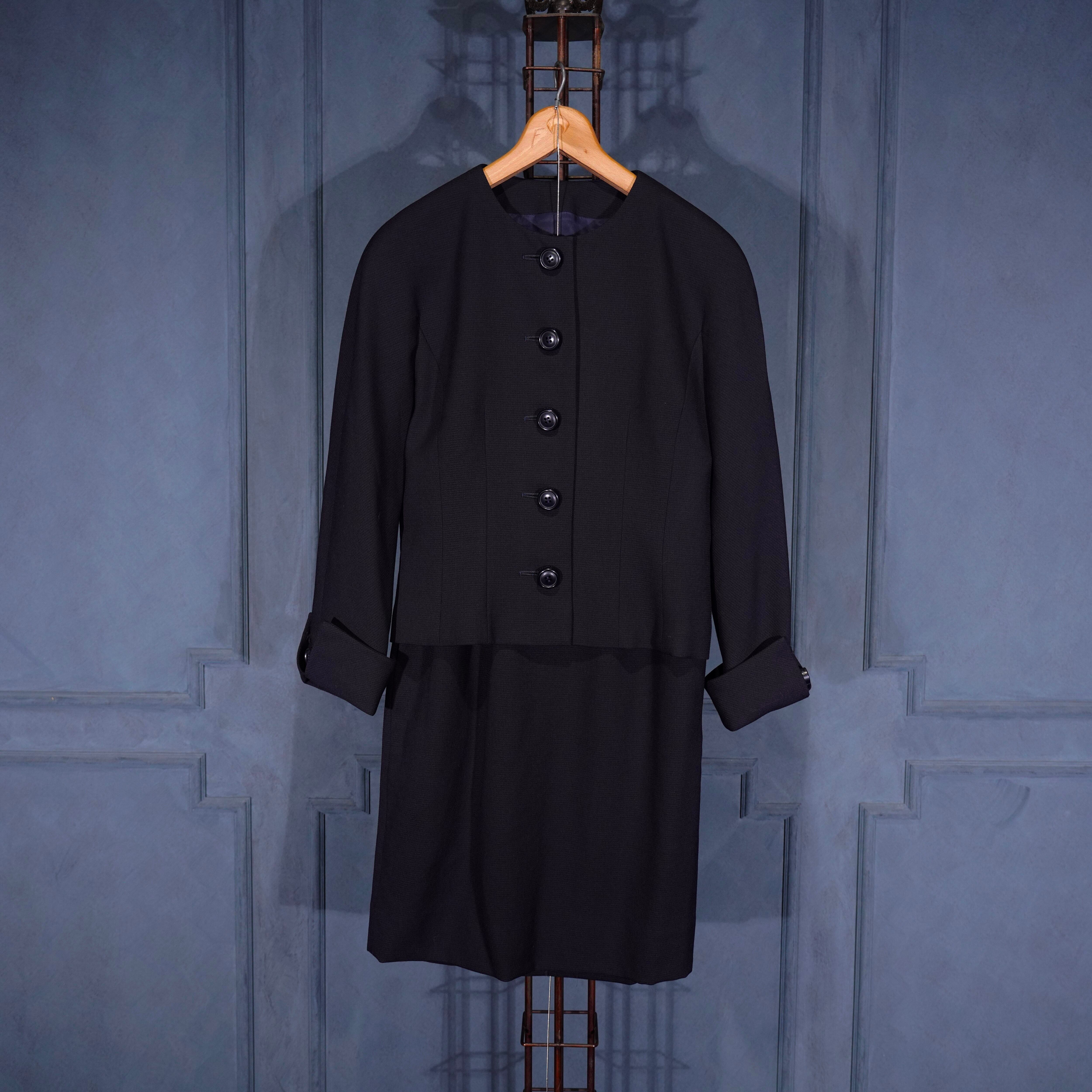 Christian Dior NO COLLAR DESIGN SKIRT SET UP SUIT/クリスチャン