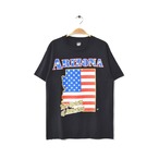 90S USA製 ヴィンテージ アリゾナ オールド Tシャツ メンズL シングルステッチ ブラック アメリカ国旗 星条旗 古着 @BB0441