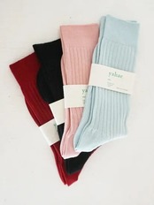 yahae Organic Cotton Ribbed Socks
