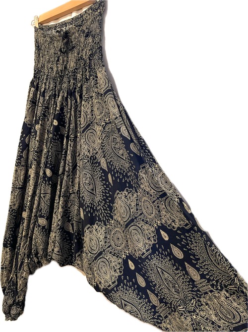 サルエルパンツ 2wayサルエルパンツ レディースサルエルパンツ メンズサルエルパンツ アラジンパンツ 楽ちんパンツ ユニセックス エスニックファッション アジアンファッション 個性的 ヨガパンツ ダンス アジアンファッション ホルダーネック ブラック ＊ アジアン雑貨 No.322