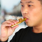 音楽愛好者向けカズー楽器 アルミ製カズー Kazoo 鼻歌 独奏できる笛楽器 バンド・パーティー伴奏 ホイッスル (ゴールド)