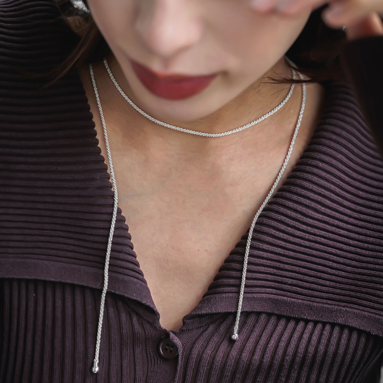 【ネコポス便】ネックレス ニュアンスロングネックレス レディース 合金 ゴールド シルバー ロングネックレス 重ね付け 2535