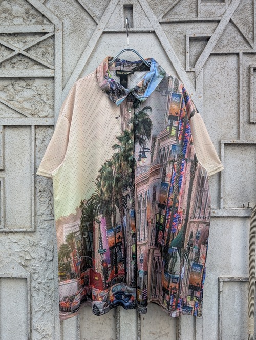 "CALIFORNIA" mesh & print S/S shirt