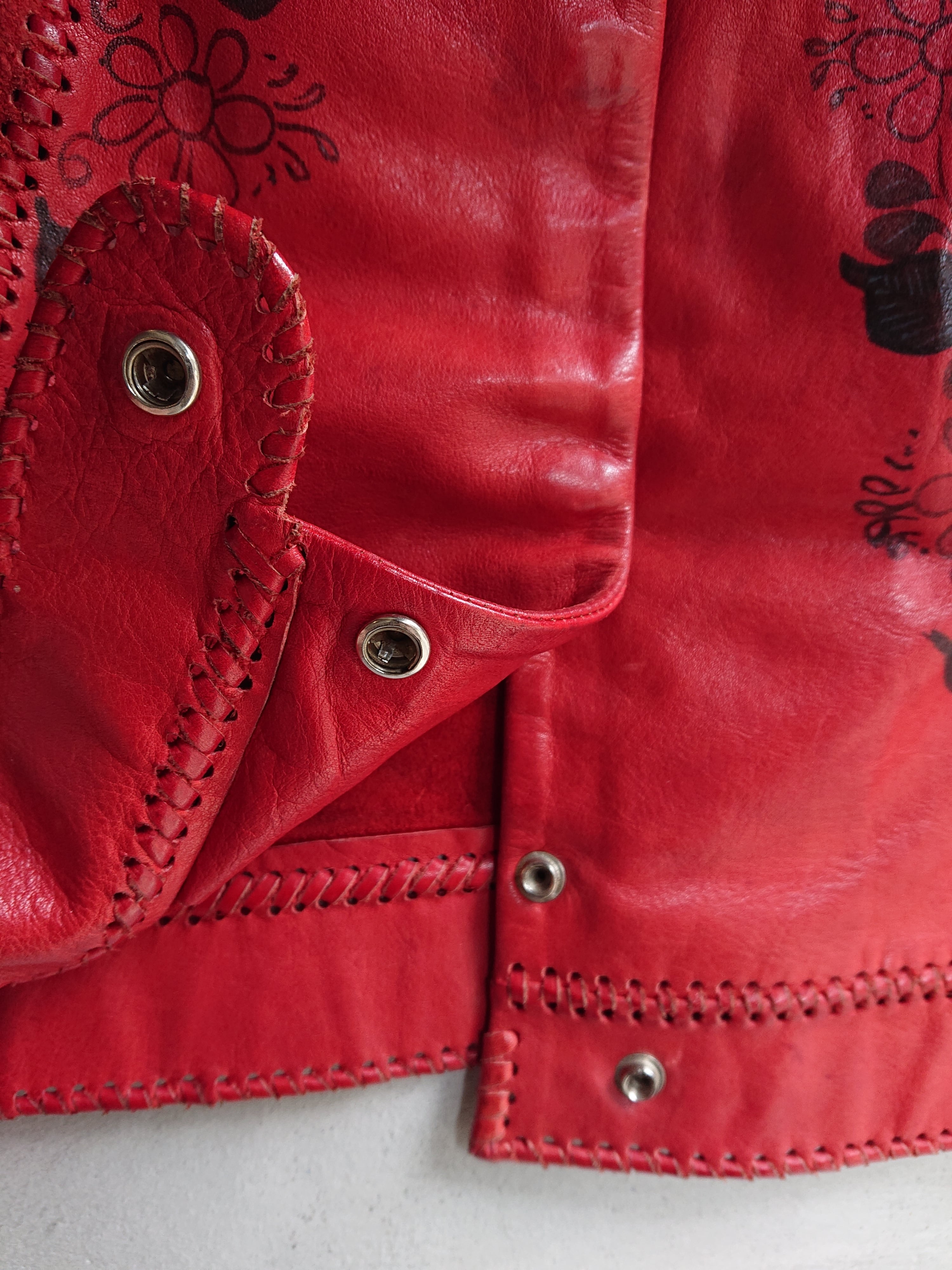 1970s Char LEATHER JACKET Red Color | BOW & ARROW WEB STORE