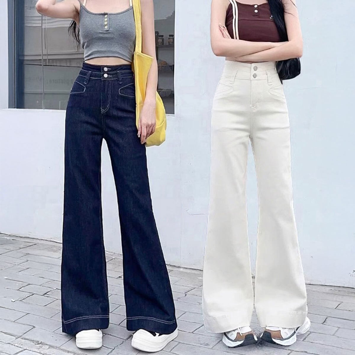 フレア デニム パンツ レディース 韓国 ジーンズ きれいめ カジュアル