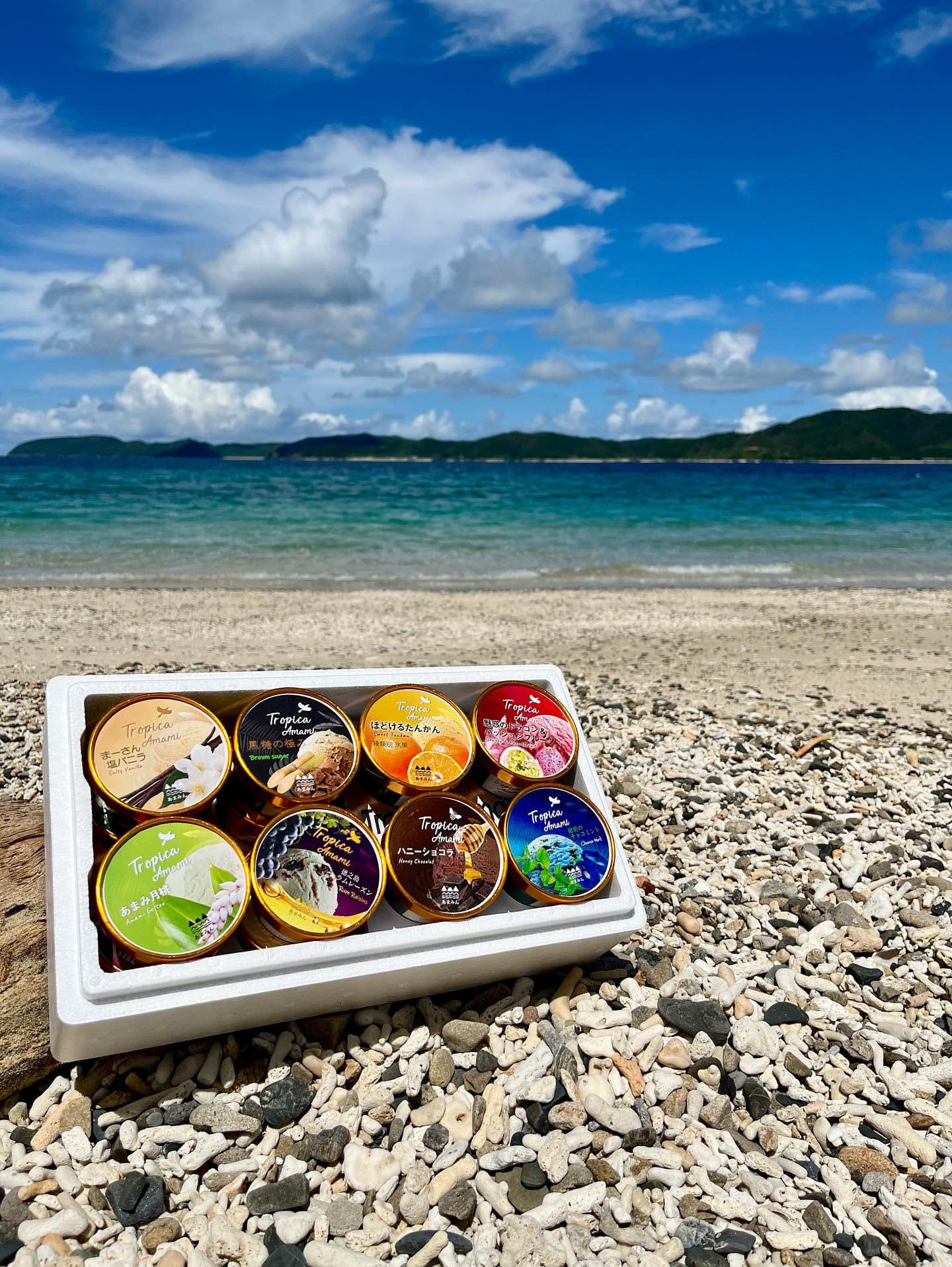 奄美の素材をふんだんに使ったジェラート8個詰合わせ（送料込