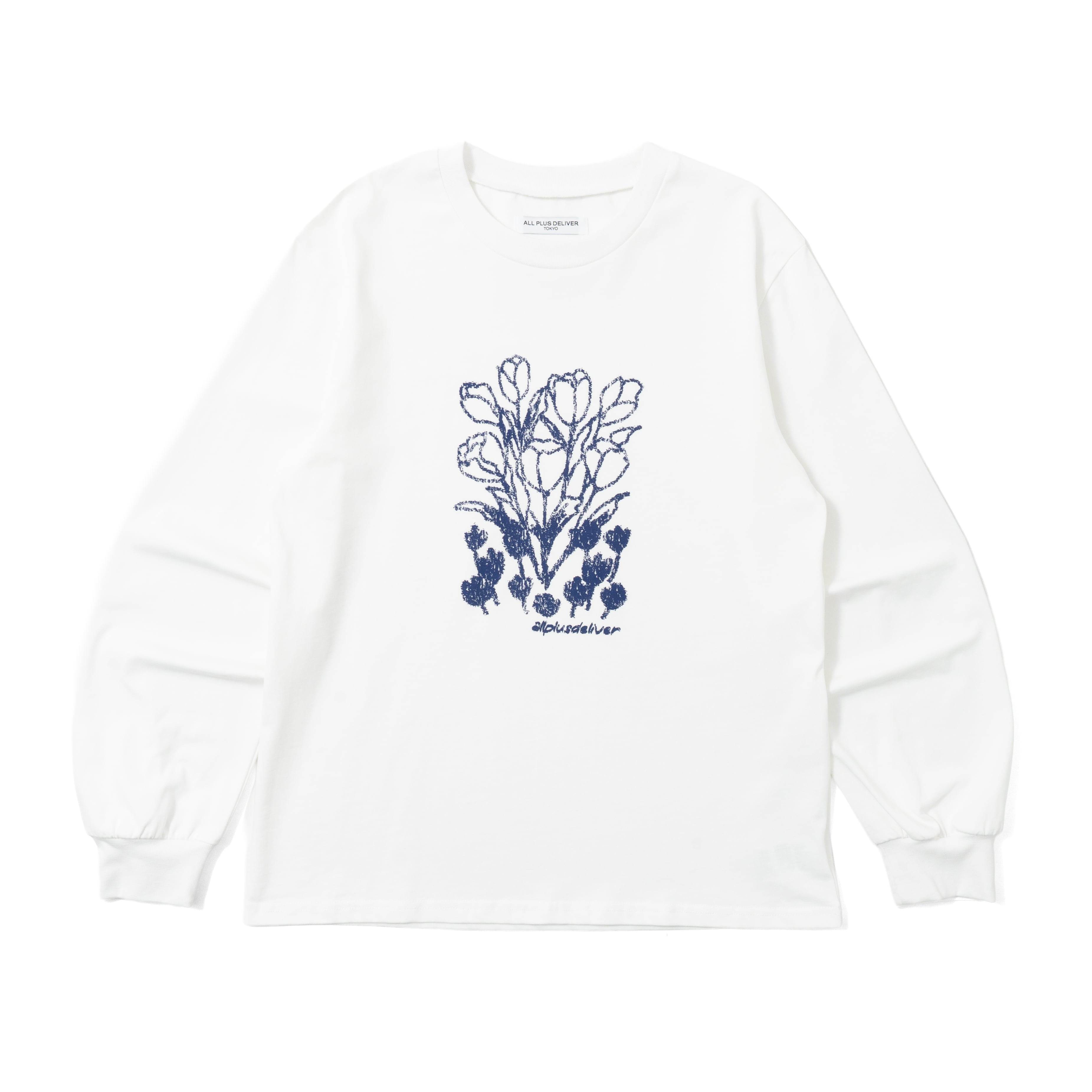 ALPSDR CRAYON TULIP LOGO LS TEE / WHITE