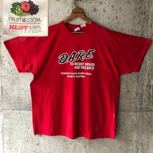 DF121 Tシャツ DARE D.A.R.E 00s バンドT 赤 レッドT